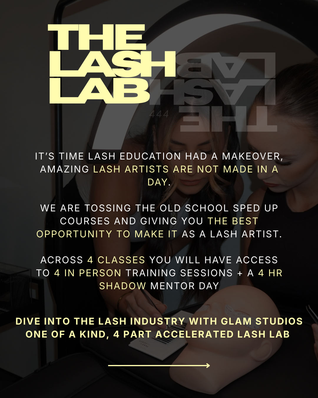 4 DAY “THE LASH LAB” IN PERSON COURSE