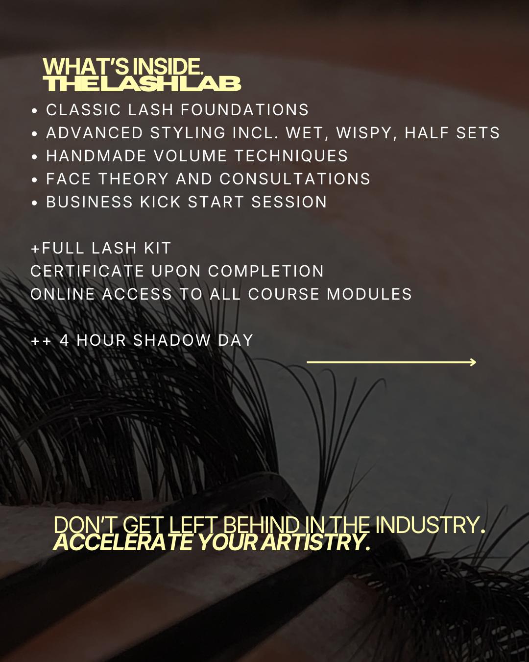 4 DAY “THE LASH LAB” IN PERSON COURSE